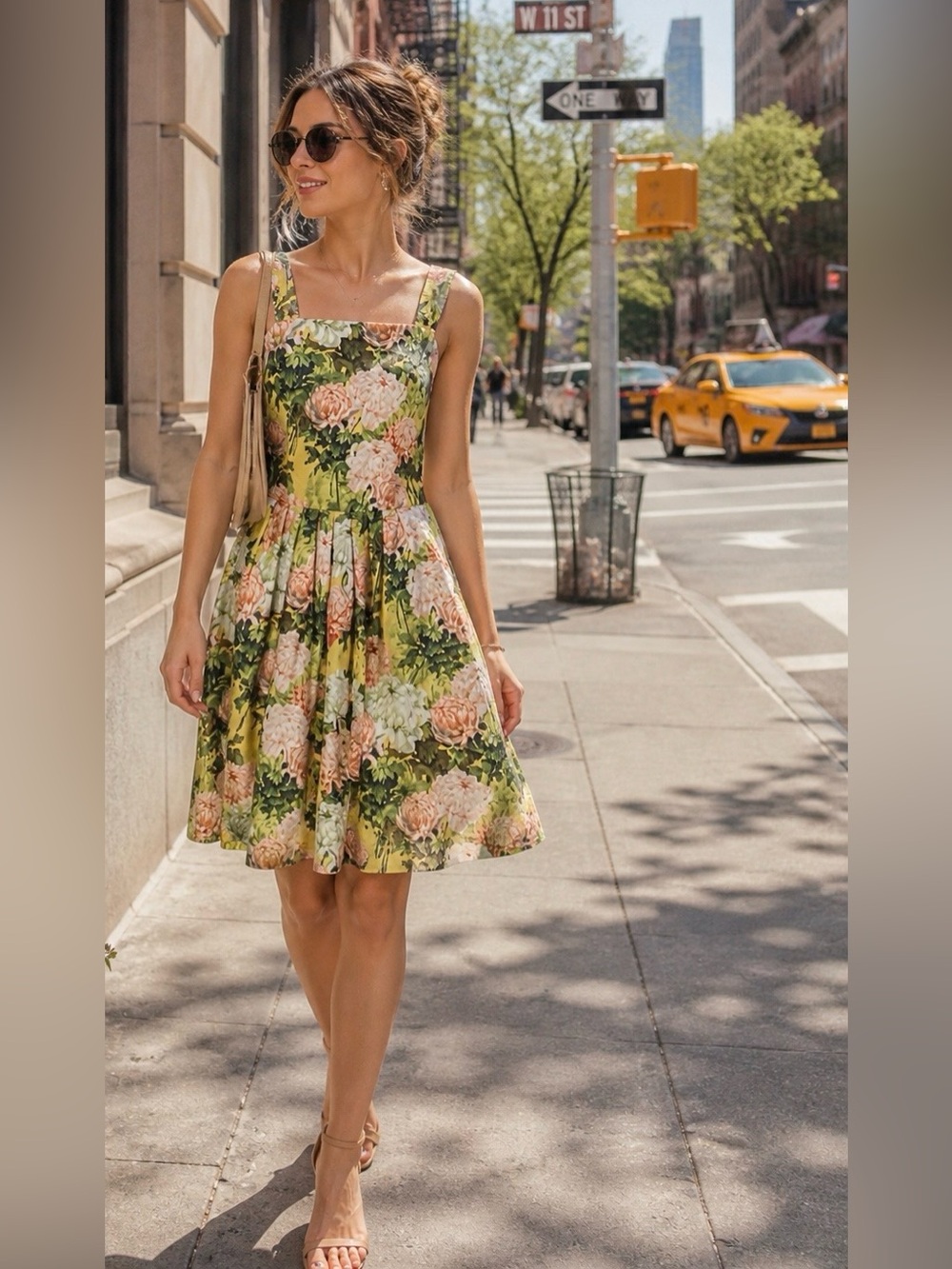 ASOS sleeveless floral print mini dress size 8